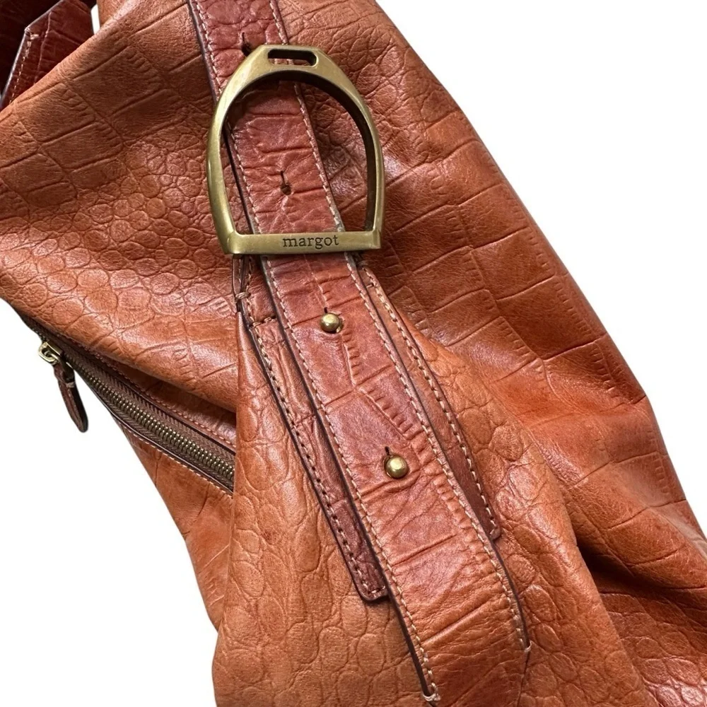 Margot Alexandra Stirrup Leather Hobo Bag, Brown